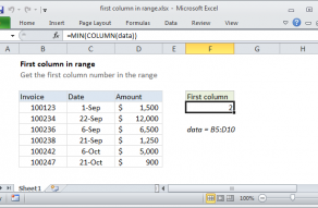 First row number in range Excel formula Exceljet